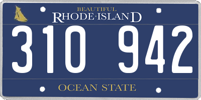 RI license plate 310942