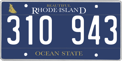 RI license plate 310943