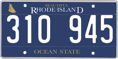 RI license plate 310945
