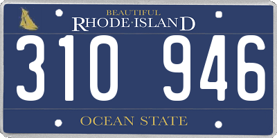 RI license plate 310946
