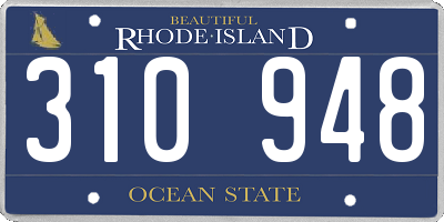 RI license plate 310948