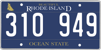RI license plate 310949