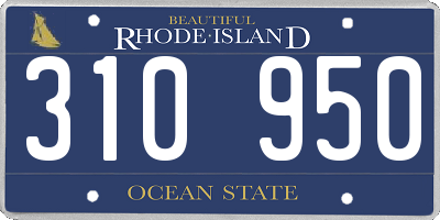 RI license plate 310950