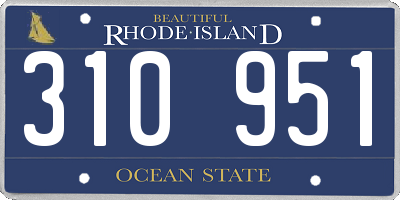 RI license plate 310951
