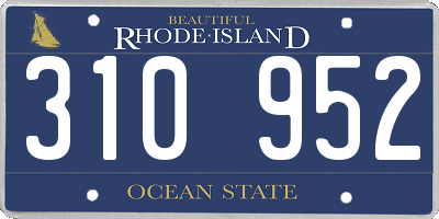 RI license plate 310952