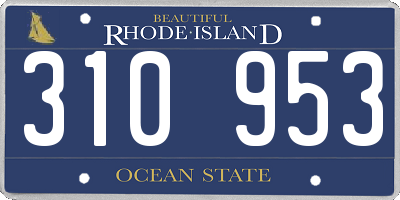 RI license plate 310953