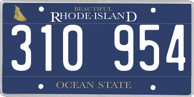 RI license plate 310954