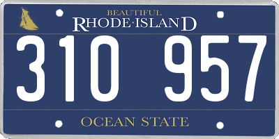 RI license plate 310957