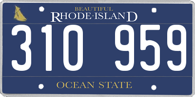 RI license plate 310959