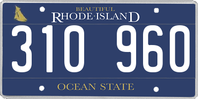 RI license plate 310960