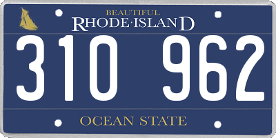 RI license plate 310962