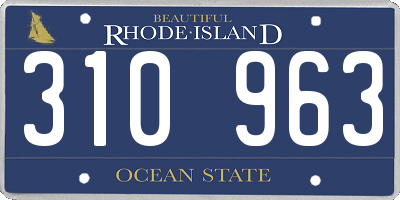 RI license plate 310963