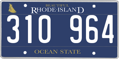 RI license plate 310964