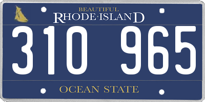RI license plate 310965
