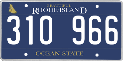 RI license plate 310966