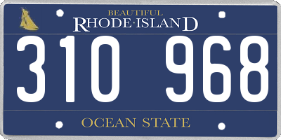 RI license plate 310968