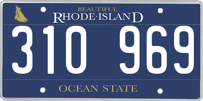 RI license plate 310969