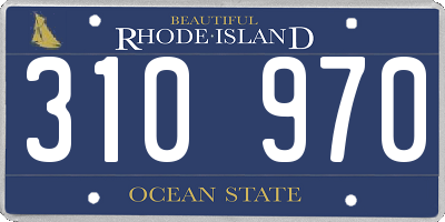 RI license plate 310970