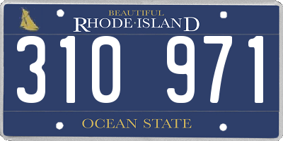 RI license plate 310971