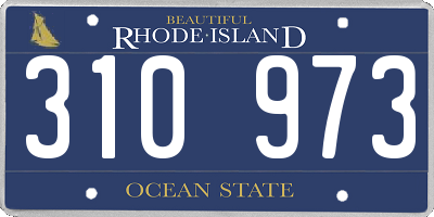 RI license plate 310973