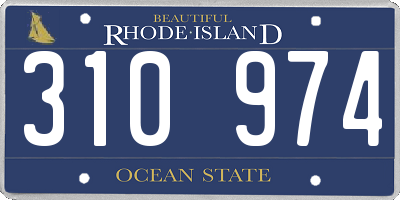 RI license plate 310974