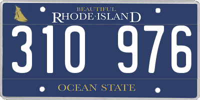 RI license plate 310976