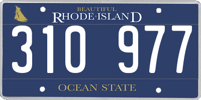 RI license plate 310977