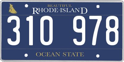 RI license plate 310978