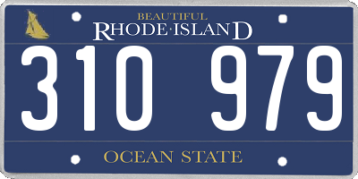 RI license plate 310979