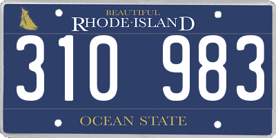 RI license plate 310983