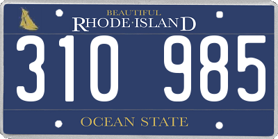 RI license plate 310985