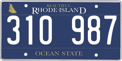 RI license plate 310987