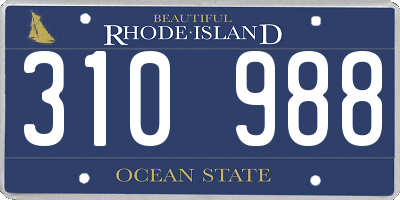 RI license plate 310988