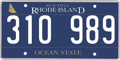 RI license plate 310989