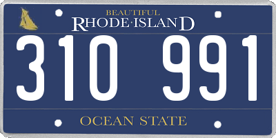 RI license plate 310991