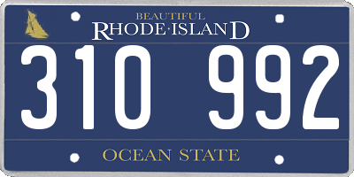 RI license plate 310992