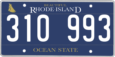 RI license plate 310993
