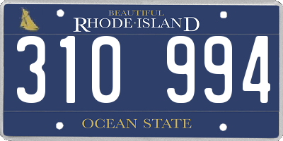 RI license plate 310994