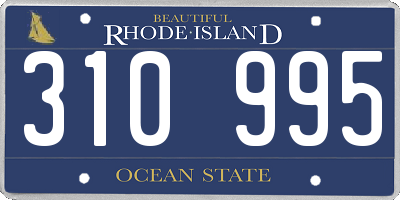 RI license plate 310995