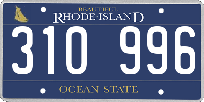 RI license plate 310996