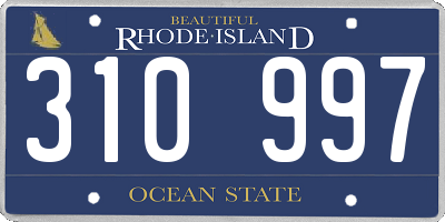 RI license plate 310997