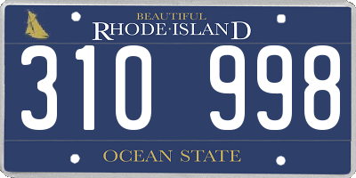 RI license plate 310998