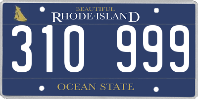 RI license plate 310999