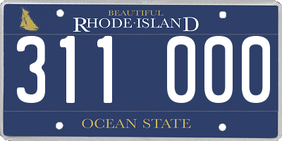RI license plate 311000