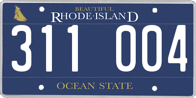 RI license plate 311004