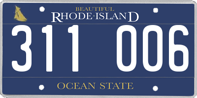 RI license plate 311006
