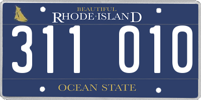 RI license plate 311010