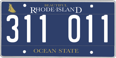 RI license plate 311011