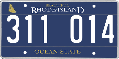 RI license plate 311014