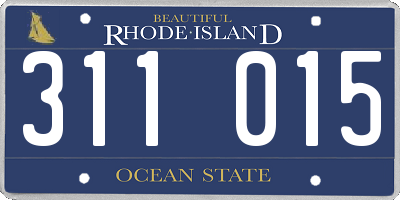 RI license plate 311015